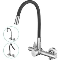 Sonstiges Küchenarmatur Wandmontage 3/4" Anschluss Schwarz Grau 2-Griff-Ausführung