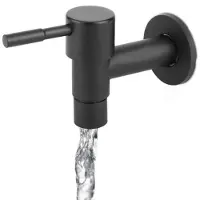 Sonstiges Waschtischarmatur Edelstahl Schwarz Schnellabzug G1/2'' Einhebel Kaltwasserhahn
