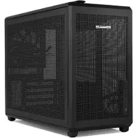 NOX Hummer REFRESH, Mini Tower, PC, Schwarz, ITX, micro ATX, SPCC, Stahl, Metall, Netz, 16 cm