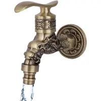 Hapivida Wasserhahn Einzelarm Antik Drache Messing 1/2 Zoll Wandmontage