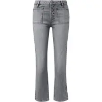 QS Bootcut-Jeans , Damen, Gr. 42, N-Gr, grau (grau used), Denim/Jeans, Obermaterial: 99% Baumwolle, 1% Elasthan, unifarben, bootcut fit lang, Jeans Bootcut-Jeans, mit Stretch und aufgesetzten Taschen