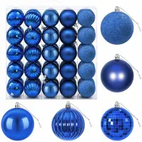 vidaXL Weihnachtskugelset 50 stk. Blau 8 cm Polystyrol 42050675