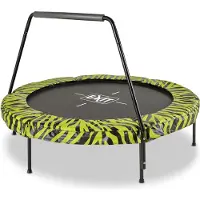 Exit Tiggy Trampolin ø140cm, mit Haltestange, Rund, Kindertrampolin, Schwarz/Grün