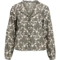 Object Bestickte V-ausschnitt Bluse Grau 42