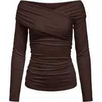 Object Crossover Off Shoulder Top Braun M