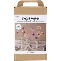Creativ Company Craft Kit - Crepe Paper - Flower Pastel colours (977666)
