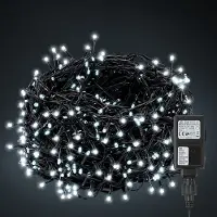 Vigevee Lichterketten 30 m mit 300 LED, Kaltweiß, 8 Modi, IP44, 31 V, schwarzem Kabel, für Weihnachten und Garten