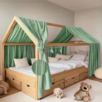 Merkloos Kinderzelt für Bett, mit goldener Applikation, Set aus 2 Stück