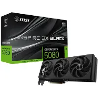 MSI GeForce RTX 5080 16G INSPIRE 3X OC BLACK, GeForce RTX 5080, 16 GB, GDDR7, 256 Bit, 7680 x 4320 Pixel, PCI Express 5.0