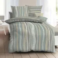 TRAUMSCHLAF Biber Bettwäsche Curvy 140x200 cm + 70x90 cm khaki