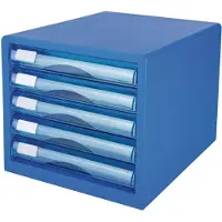 Deli Schubladenbox 5 Schubladen 27,5x34x26cm blau