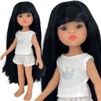 Paola Reina Puppe Amigas Liu schwarze Haare - Puppe im Pyjama 32 cm