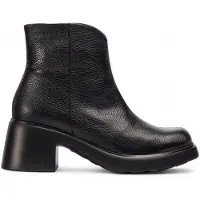 Wonders für Damen. E-7125 Lederstiefeletten Flytres 25 schwarz (40), 3 bis 5 cm, Reißverschluss, Lässig
