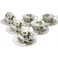 Queen Isabell Elegantes Espresso-Tassen Set mit Untertassen 80ml