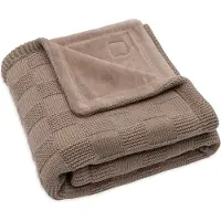 Jollein Decke 75x100 cm Box Knit/Velvet, Milky Coffee