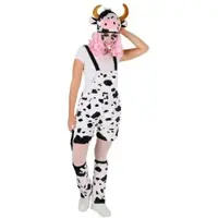 Buttinette Kuh-Latzhose für Damen, weiß/schwarz