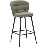 Mauro Ferretti 2er-Set LOSANNA Barhocker, grün, 52 x 59 x 108 cm – Stoffhocker mit schwarzen Metallbeinen – Glamouröses 70er-Jahre-Design
