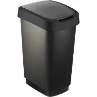 Rotho Salsa - prullenbak - swingdeksel - 50L - BPA vrij - zwart (1066108851AZ)