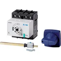 Eaton 1314160 Lasttrennschalter, DMM, 63 A, 4-polig, mit blauem Drehgriff (Typ C) und Antriebsachse, Vertikalanschluss DMM-63/4+SK