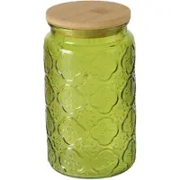 Boltze Ein Glas mit einem Bambusdeckel IMOLA, 1000 ml
