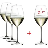 Riedel Veritas Champagnerweinglas - Kristallglas - 445 ml - 4-teiliges Set, spülmaschinenfest