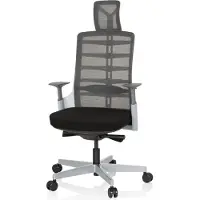 Hjh OFFICE SKARIF - High End Bürostuhl Weiß / Grau / Schwarz