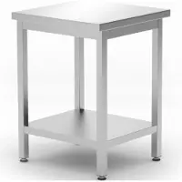 Hendi Arbeitstisch mit Grundboden Budget Line aus Edelstahl 600x600x850mm