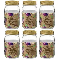Bormioli Rocco Rocco Einmachgläser Quattro Stagioni – Durchmesser 11 cm / 1 Liter – 6 Stück