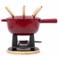 Osoltus Fondue Käsefondue Set Gusseisen Rot Emaille