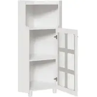 MODFU Eckschrank MDF Weiß mit LED-Beleuchtung und App-Steuerung