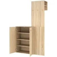 MODFU Kompaktgarderobe MDF Natur, 115 x 38,5 x 191,5 cm