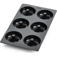 Lékué bakvorm uit silicone voor donuts 6 zwart