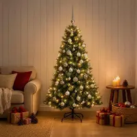 Syfax Künstlicher Weihnachtsbaum mit Weihnachtskugel 120 cm 150 LEDs