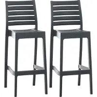 CLP 2er Set Barhocker Ares Kunststoff HBT: 105x45x51 cm dunkelgrau