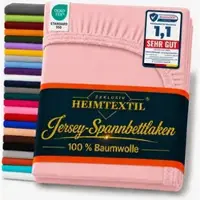 EXKLUSIV HEIMTEXTIL Jersey Spannbettlaken Premium 180 - 200 x 200 cm Rosa