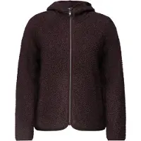 Cecil Kapuzenplüschjacke , Damen, Gr. M (40), berry rot, Jersey, Obermaterial: 100% Polyester, hüftlang, Jacken Kapuzenplüschjacke, weiche Teddy-Qualität, mit Kapuze