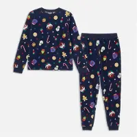 Fluid Kinder - Weihnachts-Mikrofleece-Set - Multi Navy