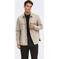 Only & Sons "ONSASH OVR WOOLEN LOOK PKT LS SHIRT NOOS" Kunstfaser, regular fit