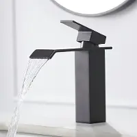 Sonstiges Waschtischarmatur Wasserfall Einhebelmischer Edelstahl Schwarz Messing Warmkalt