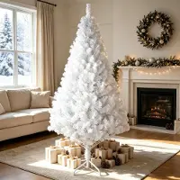 AOJU 1,8M Künstlicher Weihnachtsbaum,Weiß Christbaum Schneetanne,realistische Weihnachtsbäume Weihnachtsdekoration für Zuhause,Büro,Geschäft