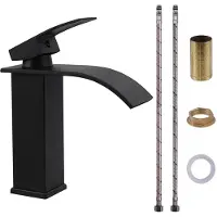 Sonstiges Wasserhahn Wasserfall Edelstahl Schwarz Waschtischarmatur