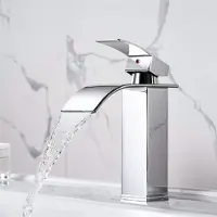 Sonstiges Wasserfall-Badarmatur Einhebel-Waschtischmischer Messing Edelstahl verchromt geräuscharm