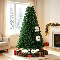 AOJU 1,5M Slim Künstlicher Weihnachtsbaum,Realistische Künstlicher Tannenbaum,Wiederverwendbar Weihnachtsbaum für Zuhause, Büro, Party-Dekoration