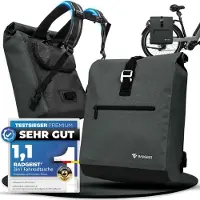 RADGEIST Fahrradtasche für Gepäckträger I Gepäckträgertasche & Rucksack I Fahrradtasche für Damen & Herren I Umhängetasche & Gepäcktasche für Fahrrad 20L Anthrazit – Schwarz, Fahrradtasche mit Rucksac