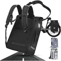 RADGEIST Fahrradtasche Rucksack – 3in1 Fahrrad Tasche für Gepäckträger mit Rucksackfunktion – Gepäckträgertasche 100% wasserdicht inkl. Laptopfach & Umhängegurt – Fahrradrucksack 24Liter – Schwarz