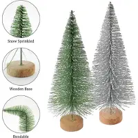 Markenlos Miniatur Weihnachtsbaum Set mit 20 Stück, grüne Tannenbäume in 3 Größen für Tisch- und Fensterdekoration, perfekt für DIY Weihnachtsdekorationen