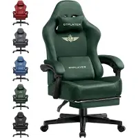 Dripio Gamingstuhl, ergonomisch, Stoff, 160° verstellbar, mit Fußstütze, grün