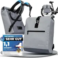 RADGEIST Fahrradtasche für Gepäckträger I Gepäckträgertasche & Rucksack I Fahrradtasche für Damen & Herren I Umhängetasche & Gepäcktasche für Fahrrad 20L Grau – Fahrradtasche mit Rucksackfunktion