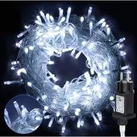 Jayseuw LED Lichterkette 20M 200LEDs IP44 mit 8 Modi für Innen Weihnachten Party Garten Bedienung Funkelnder Sterneffekt Deko Kaltweiß