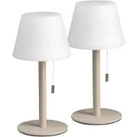 Luxus Europe - Tischlampe Billy Taupe - Kabellose LED-Tischlampe für den Innenbereich